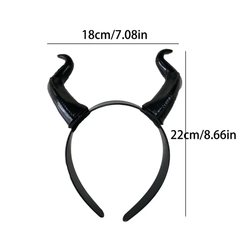 Black Demon Horns Cosplay Headband 5