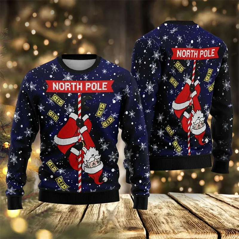 Santa Claus 3D Christmas Sweater Pullover 2