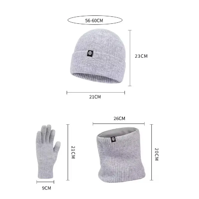 Winter Beanie Gloves Snood Scarf Set 3pcs 6