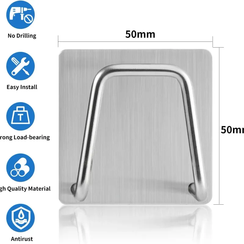 Adhesive Stainless Steel Sponge Holder Set 7