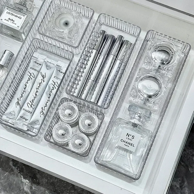 Clear Desk Drawer Organizer Set 6