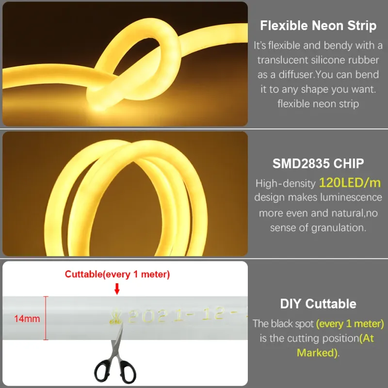 Flexible LED Neon Rope Lamp with Silicone Tube 3