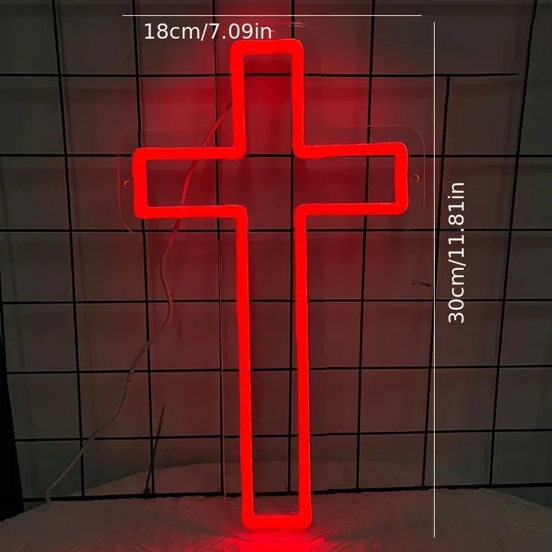 Jesus Cross Neon Sign - LED Wall Art 3