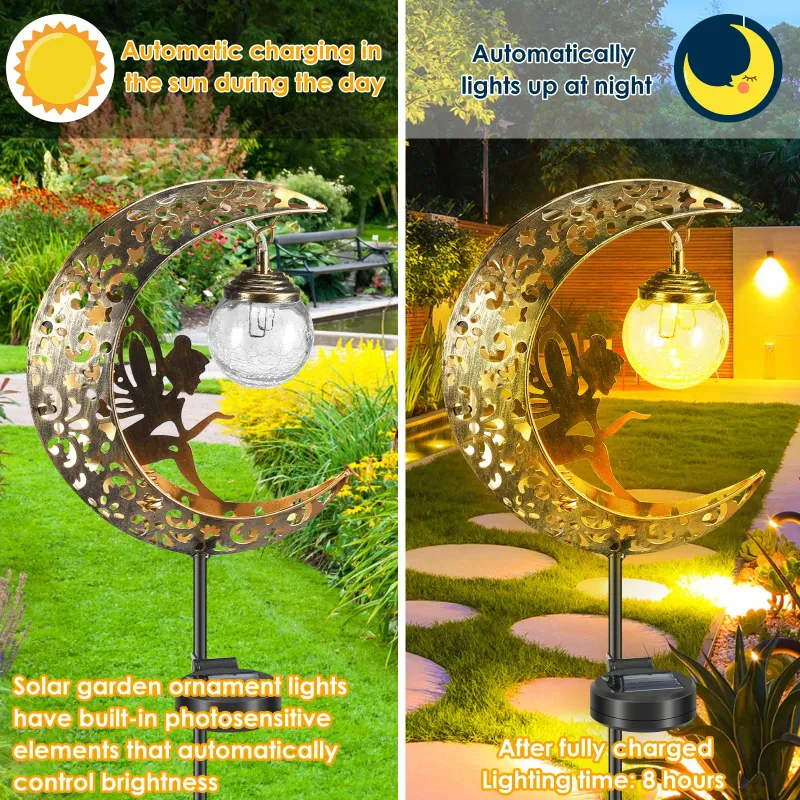 Solar Moon Fairy Crackle Glass Lights 5