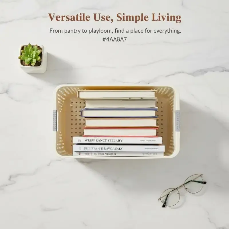 Vented Stackable Storage Baskets with Handles 4