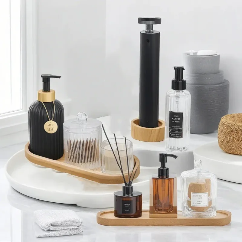 Bamboo Organizer Tray Set for Bathroom 3