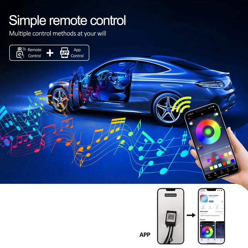 RGB LED Car Interior Lighting Kit 5