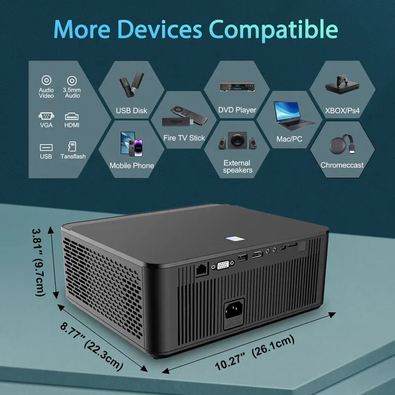 Smart 4K Mini Projector 6000 Lumens 1