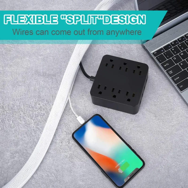White Cable Sleeve Organizer 5