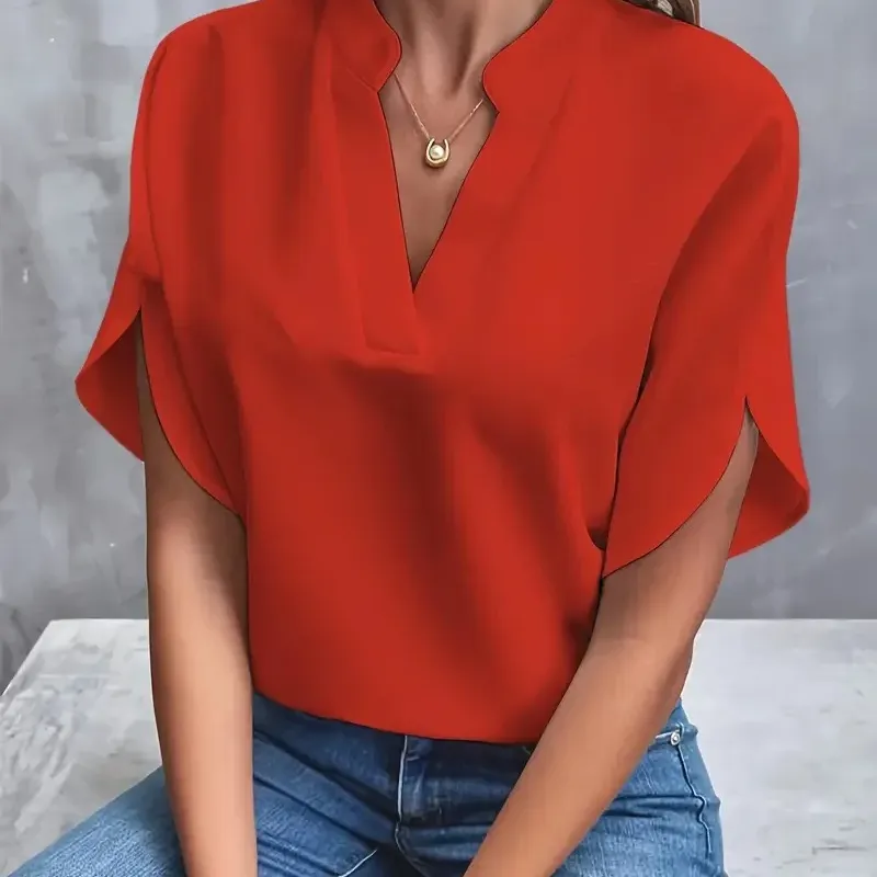 Women's V-Neck Half Sleeve Casual Blouse 3