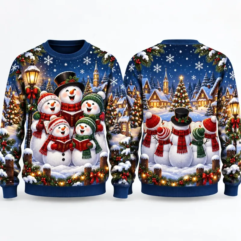 Snowman Village Ugly Christmas Sweater 5