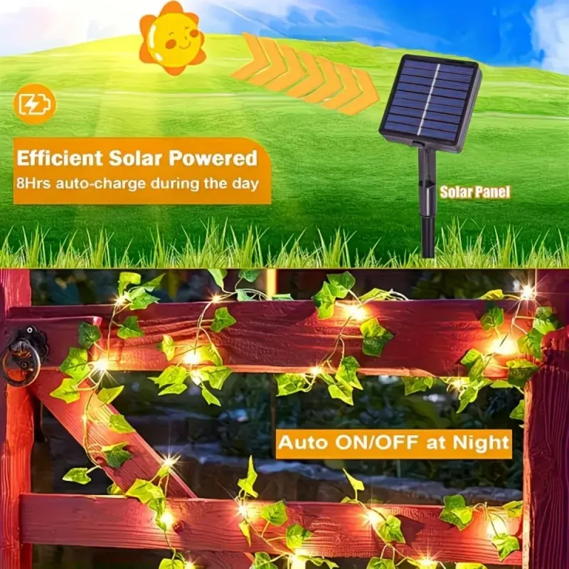 Solar Ivy Leaf Vine String Lights 4