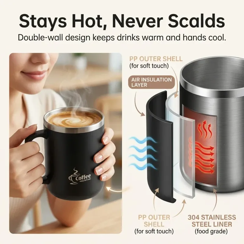 Thermal Coffee Mug Tumbler with Handle 5