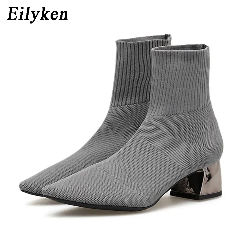 Women's Knitted Sock Ankle Boots 1
