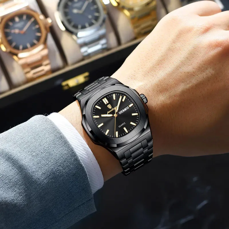 POEDAGAR Luxury Square Men's Watch 5
