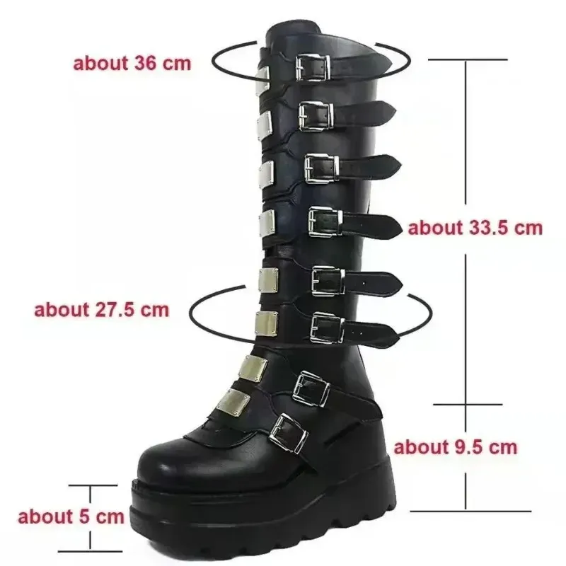 Gothic Platform Knee High Boots 6