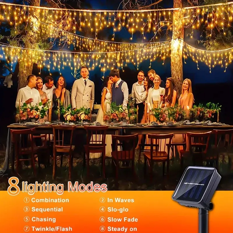Solar Icicle Christmas Lights - 162 LED 5