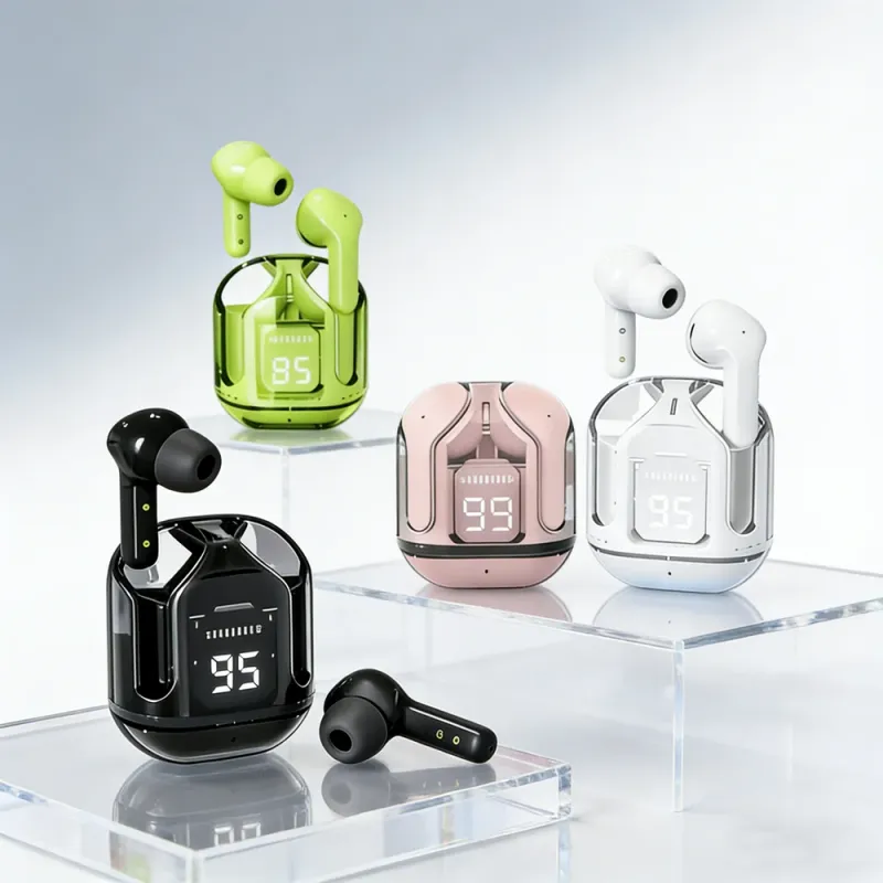 Bluetooth 5.3 Transparent Earphones with LED Display 1