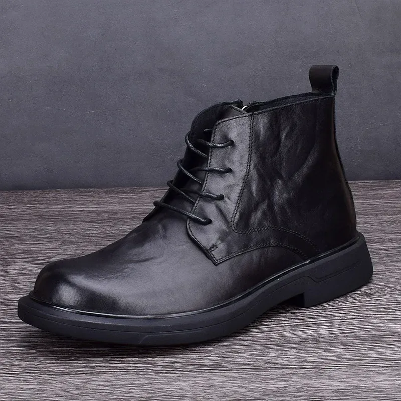 Men's Leather High Top Ankle Boots 1