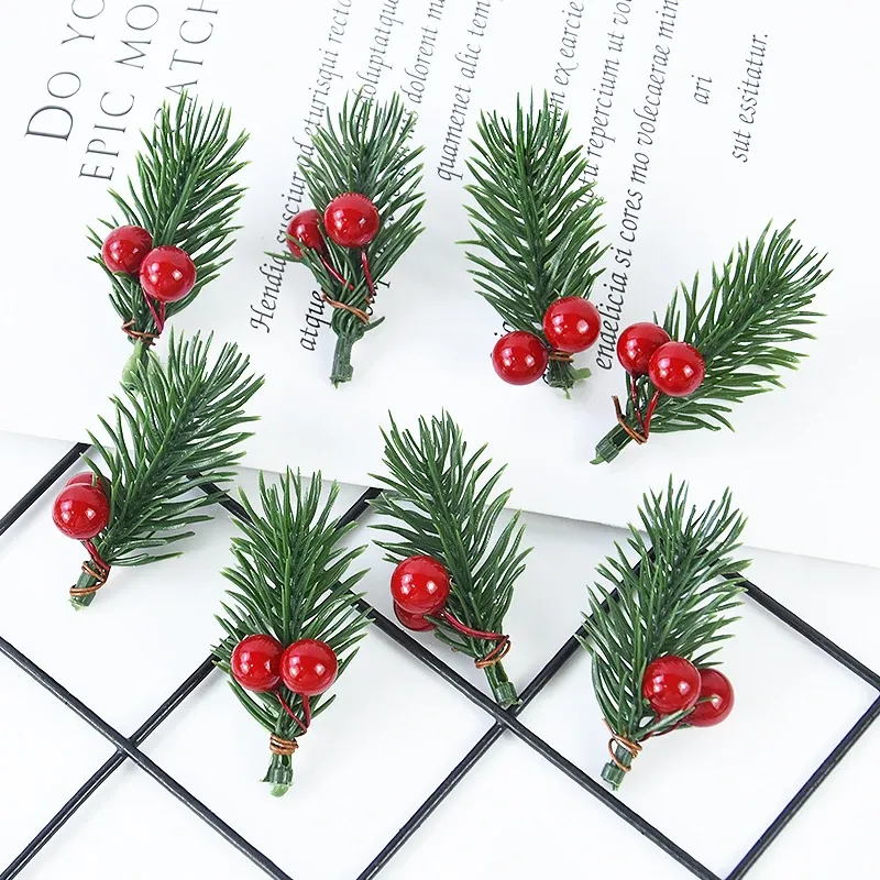 Christmas Berry Pine Cone Holly Branches 1