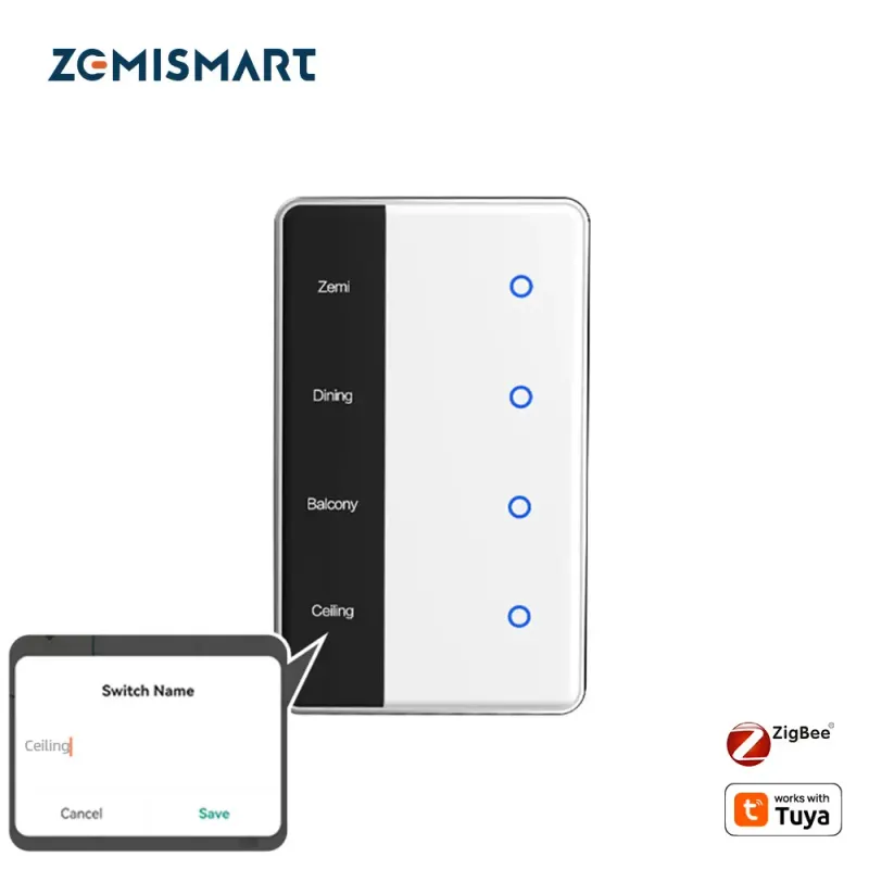 Zemismart Zigbee Smart Touch Switch 1