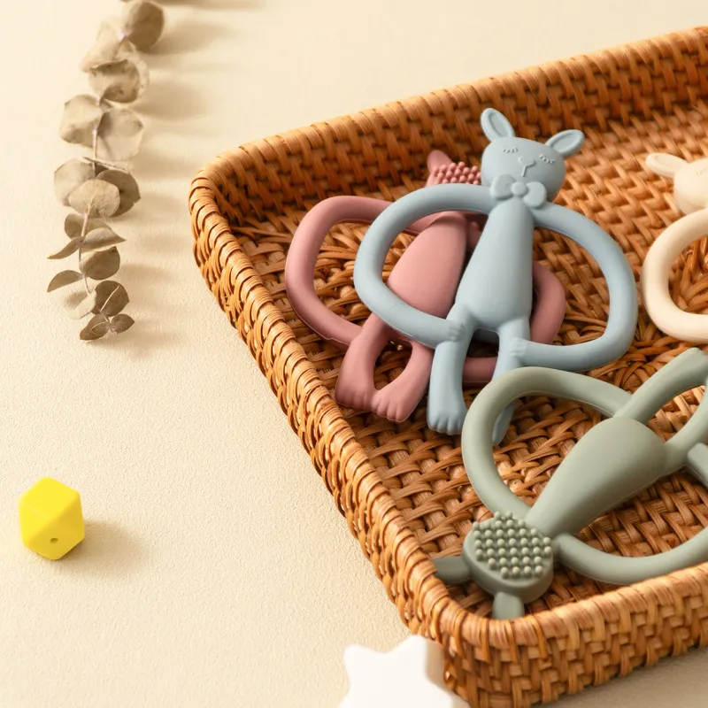 Color Kids Silicone Rabbit Baby Teether 5