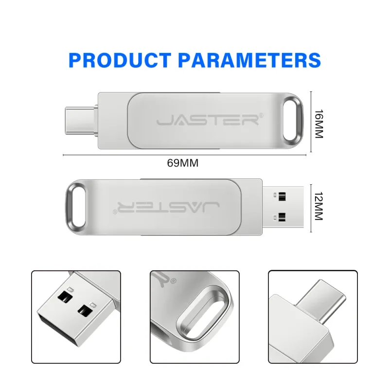 JASTER Type-C USB 3.0 Metal Flash Drive 6