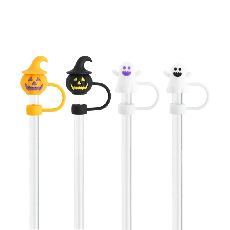 Pumpkin Ghost Straw Covers 2