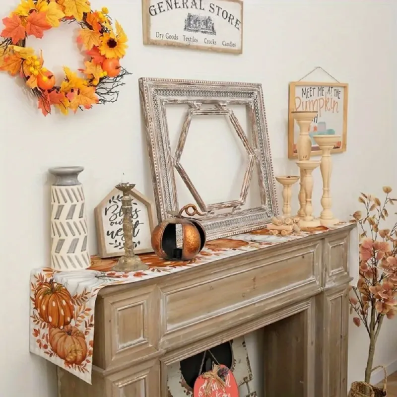 Autumn Polka Dot Pumpkin Table Runner 3