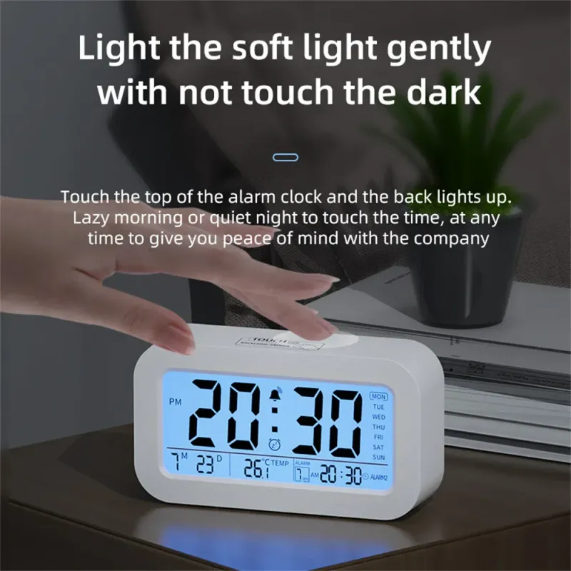 LCD Digital Alarm Clock with Temp 4
