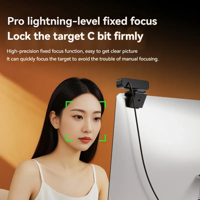 HD 4K Webcam with Mic & Light 4