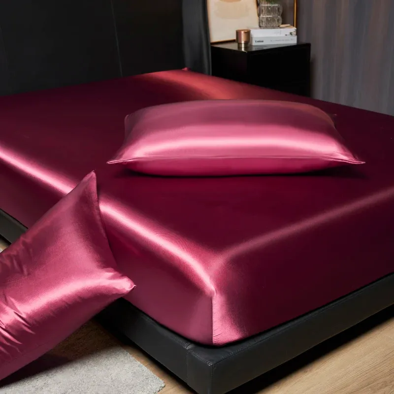 Luxury Satin Fitted Sheet Set 6