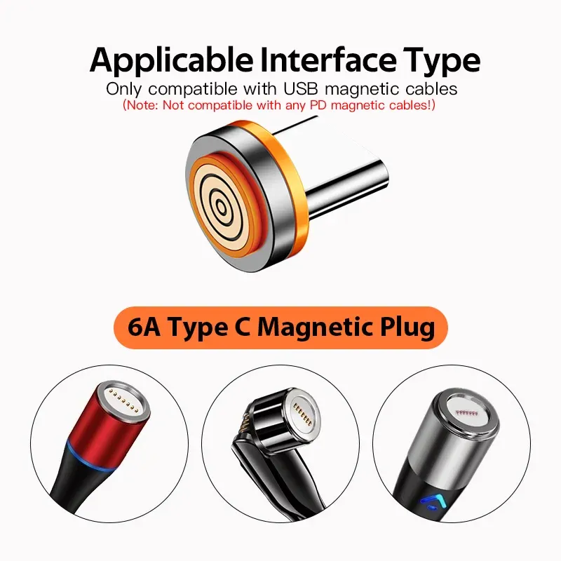 NNBILI 6A Magnetic USB-C Charging Plug 6