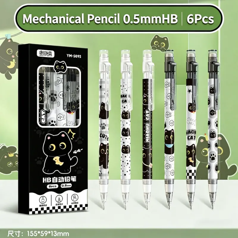Cute Cat Mechanical Pencils 6-Pack 2