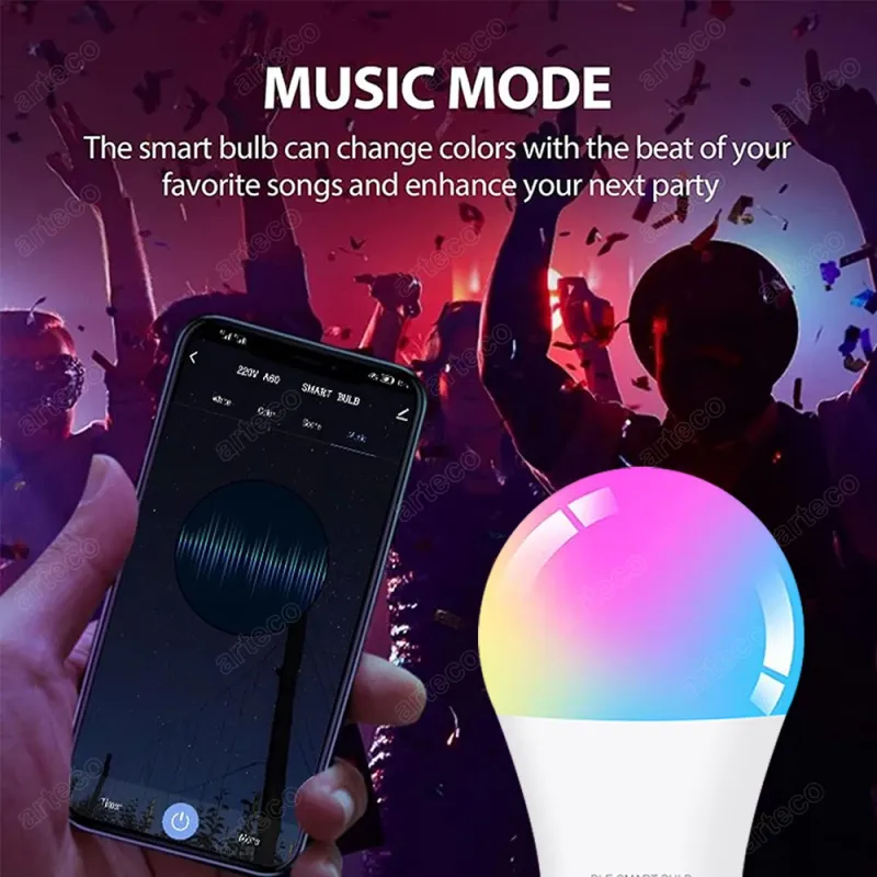 Tuya Smart LED Bulb - 15W RGB Color Changing 6