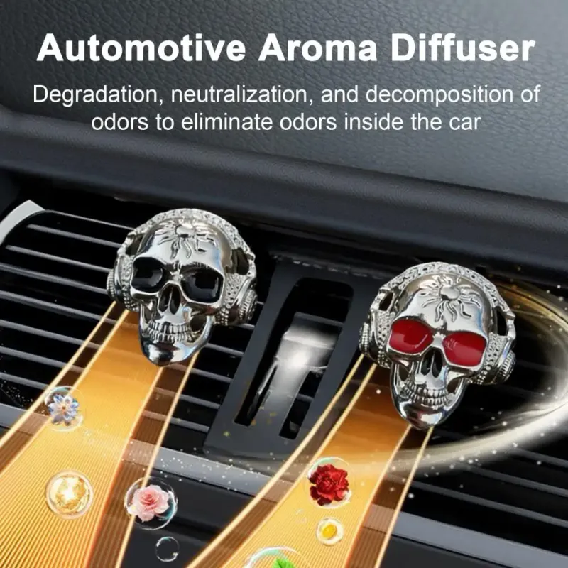 Skull Head Metal Car Vent Clip 1