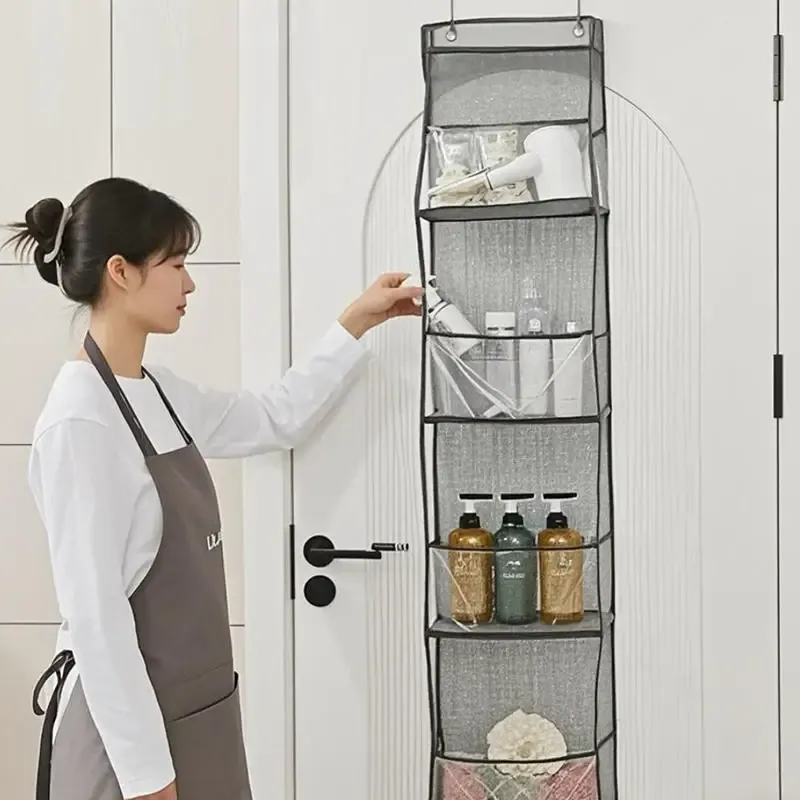 4/6Tier Over The Door Organizer Miscellaneous Clothes Toy Hanging Storage Bag With Mesh Pockets Shelves For Closet Bedroom Dorm 1