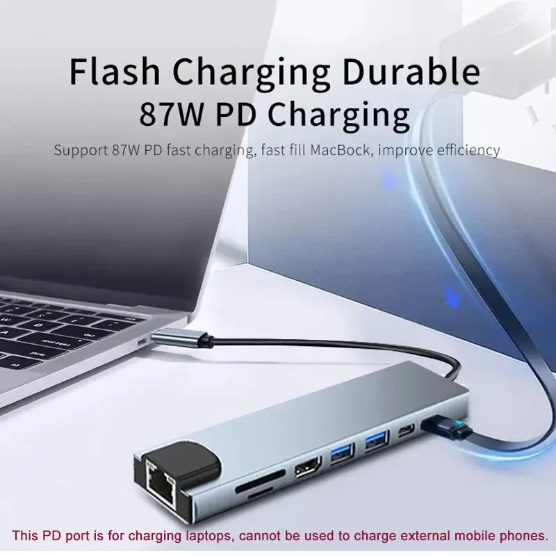 8-in-1 USB C Hub Docking Station 6