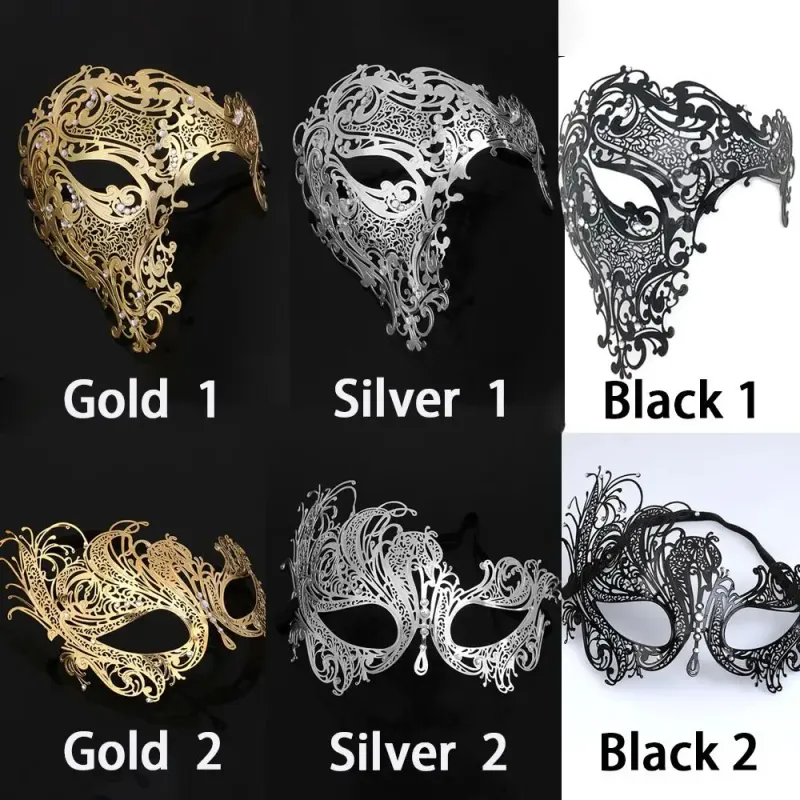 Skull Metal Rhinestone Masquerade Mask 6