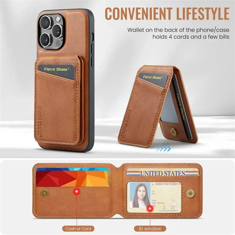 Magnetic Leather Phone Case with Wallet 5