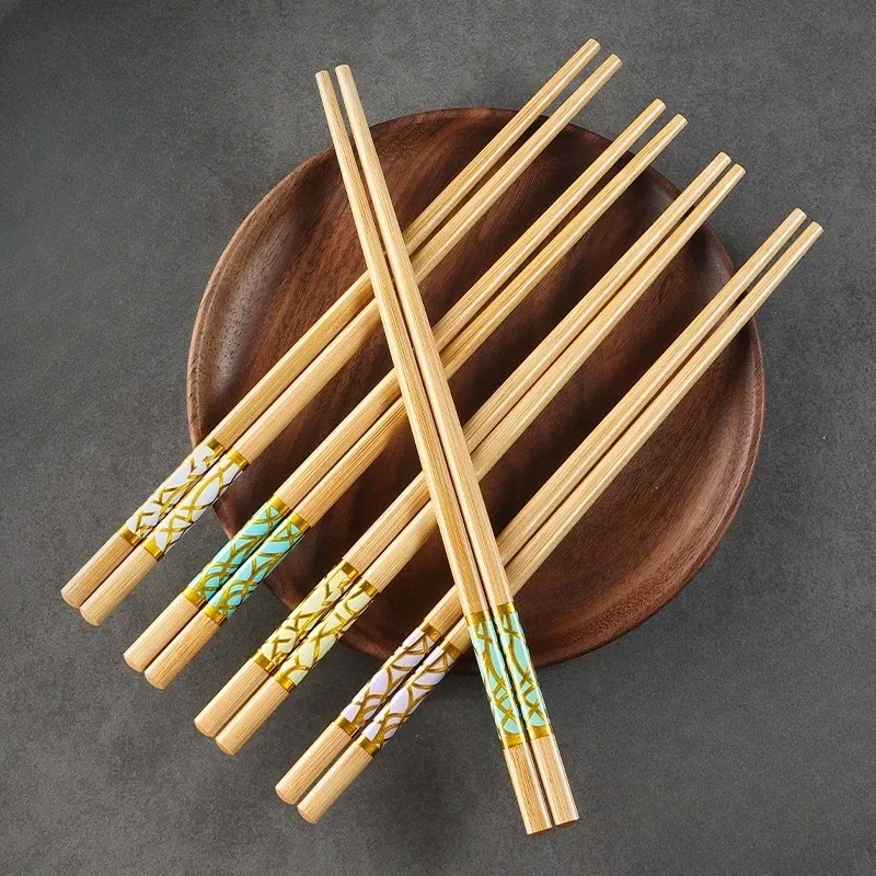 Marble-Patterned Bamboo Chopsticks Set 4
