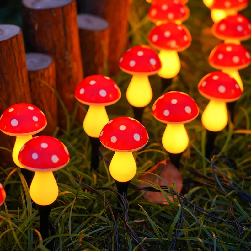Solar Mushroom LED String Lights 4
