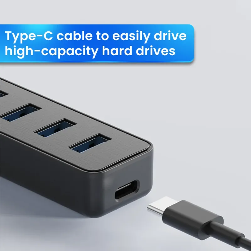 4-Port USB-C Hub with Power Adapter 5