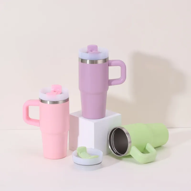14oz Vacuum Insulated Car Mug with Handle 4