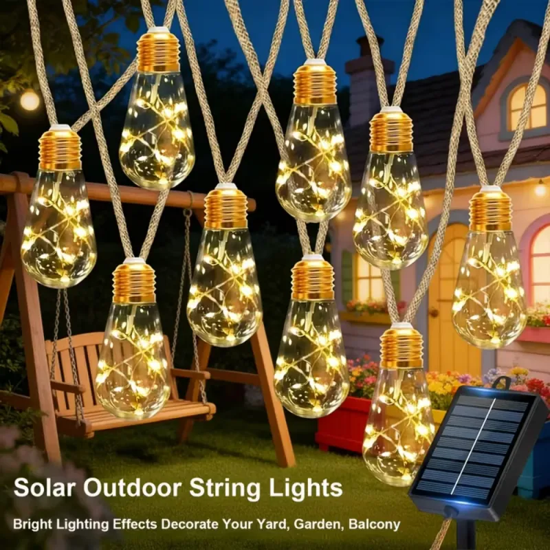 Solar Hemp Rope Fairy Lights 1