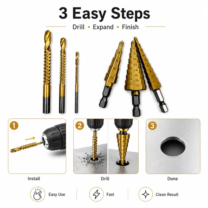 Titanium Coated Drill Bit Set 6-Piece 6