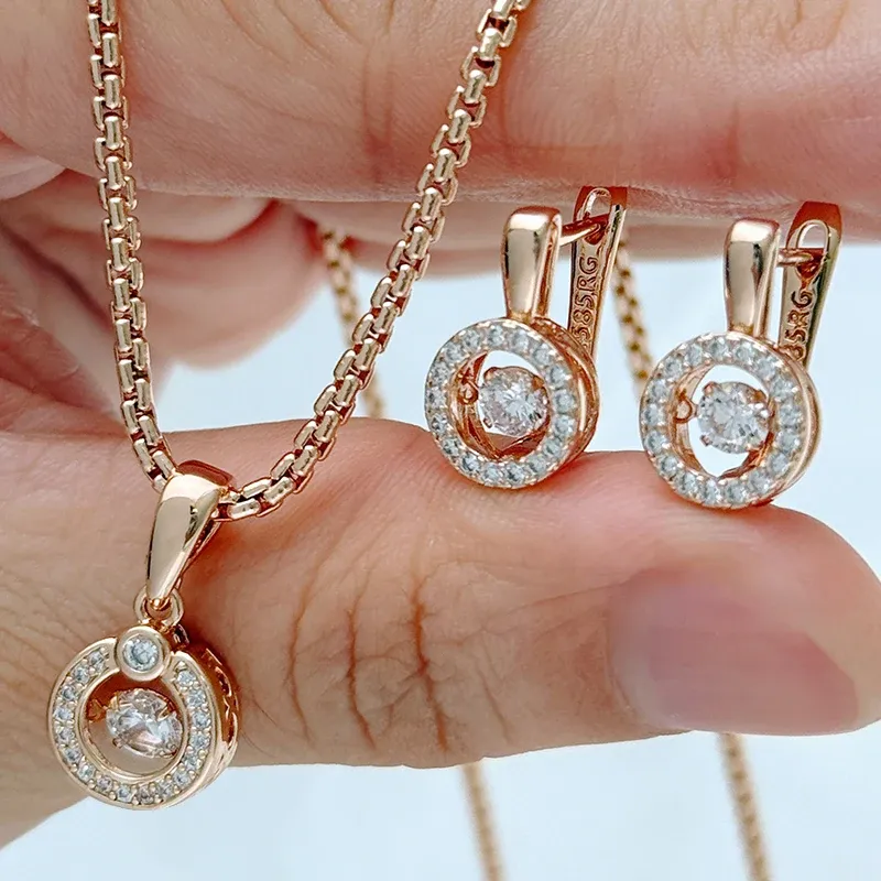 585 Rose Gold Bridal Jewelry Set for Women 2
