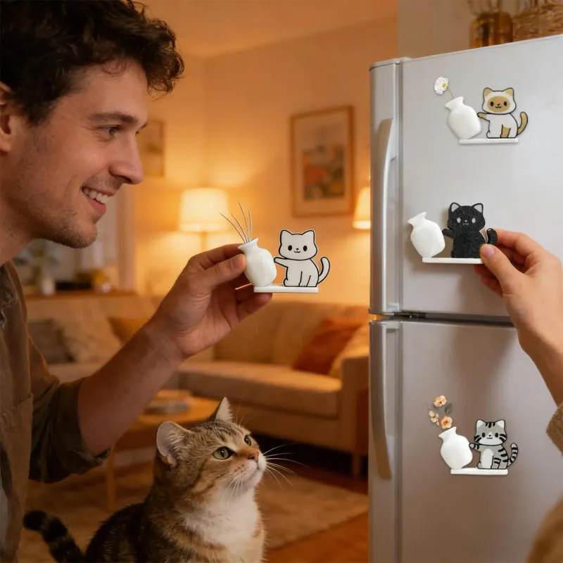 Cat Whisker Memorial Vase Magnets 5
