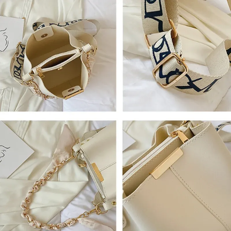 Ribbon Chain Bucket Crossbody Bag 2