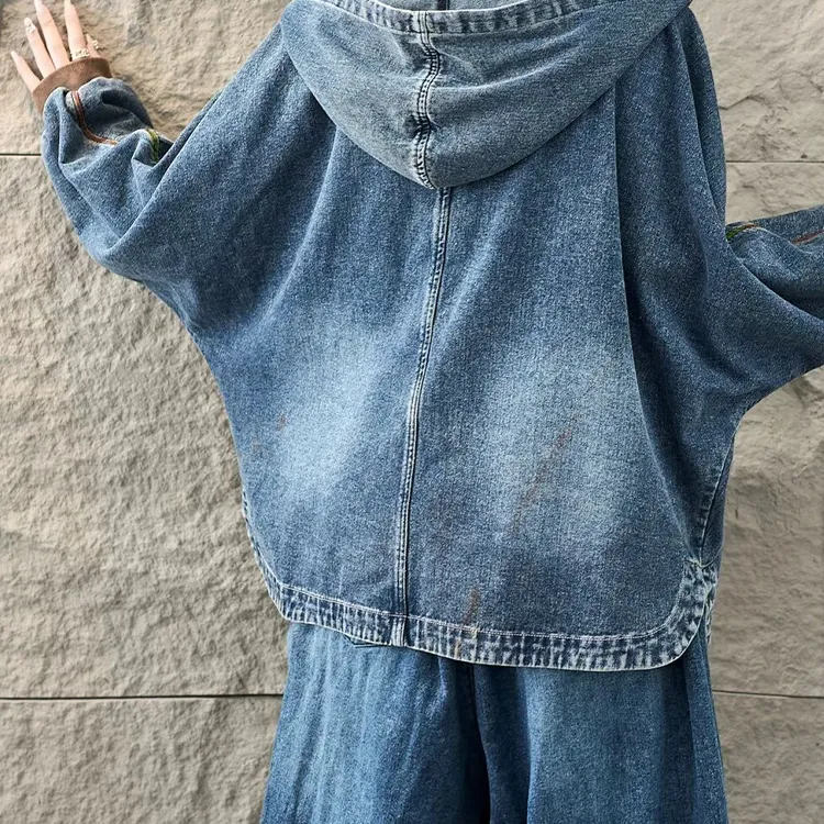 Women's Oversized Hooded Denim Jacket 2